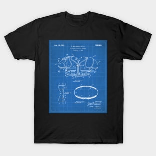 Football Pads Patent - Football Player Team Coach Art - Blueprint T-Shirt